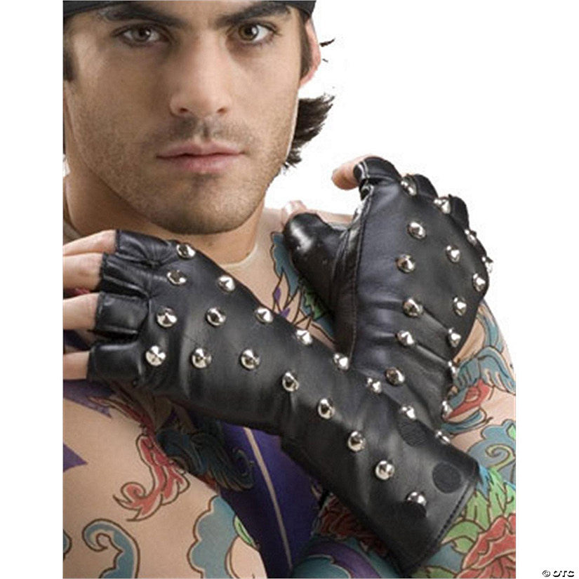 1 Pair: Forum Novelties Studded Fingerless Gloves | USA Decoration®