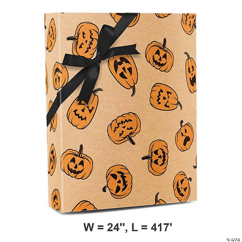1 Piece(s): Timeless Holiday Wrap Patterns - 24 Inch x 417 Ft Pumpkin Patch | USA Decoration®