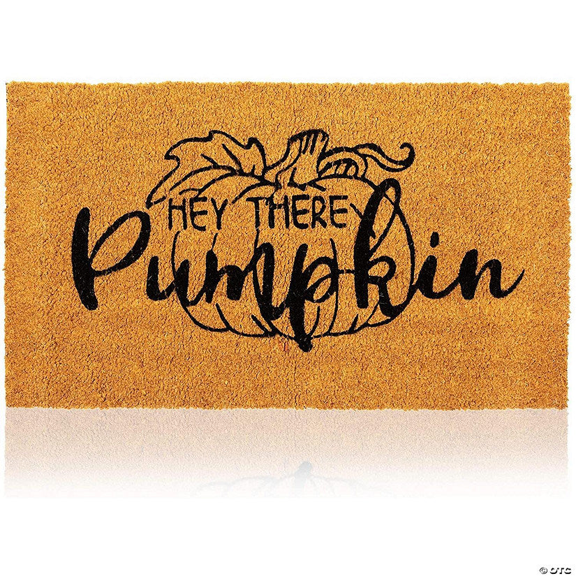 1 Piece(s): Hey Natural Coir Welcome Door Mat, Hey There Pumpkin Fall decor, 30 x 17 Inches | USA Decoration®