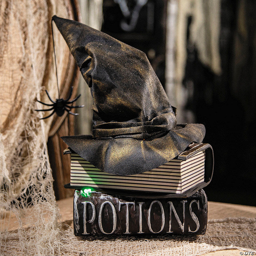11" Animated Witch Hat Tabletop Halloween Decoration | USA Decoration®