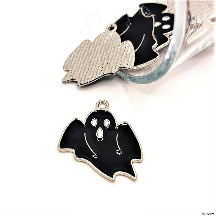 20 Piece(s): 20 Pieces Black Halloween Ghost Charms | USA Decoration®