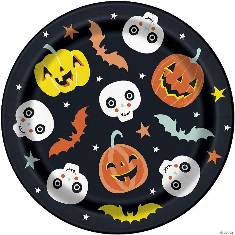 8 Count: Pastel Pumpkin Halloween Round 7" Dessert Plates - 8ct | USA Decoration®