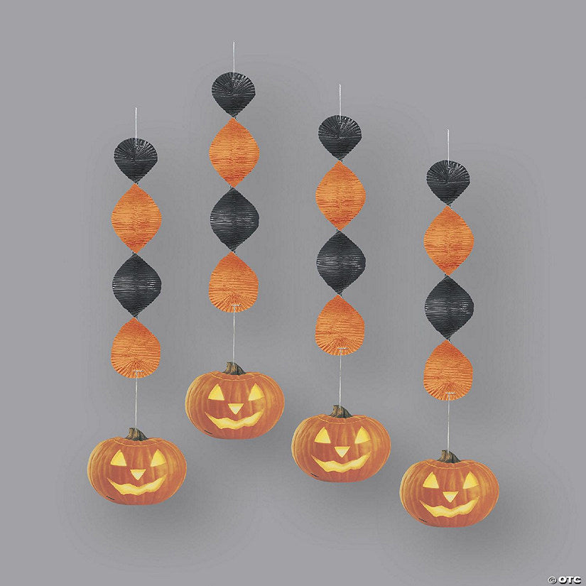 4 Count: Pumpkin Glow 18" Hanging Decoration - 4ct | USA Decoration®