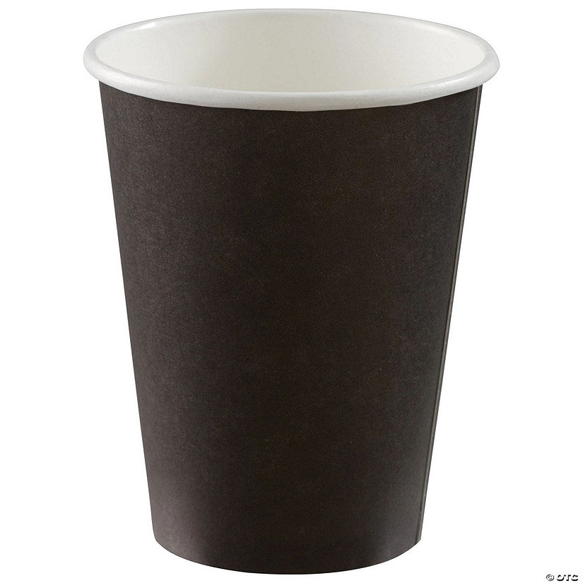 3 1/2" 12 oz. Bulk 50 Ct. Jet Black Disposable Paper Cups | USA Decoration®