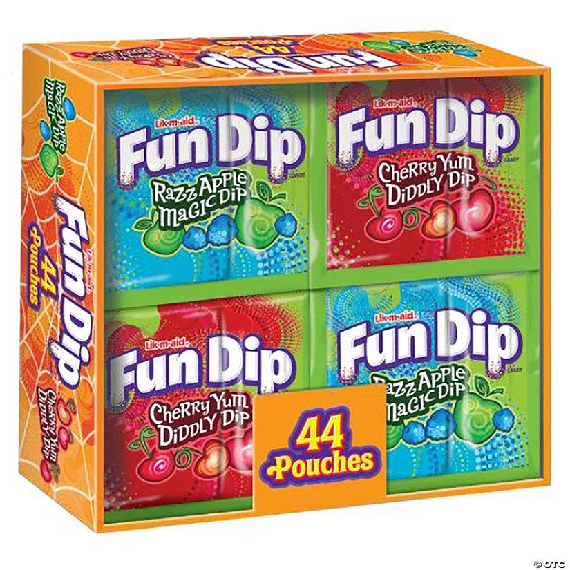 18.9 oz. Halloween Lik-m-aid Fun Dip™ Razz Apple & Cherry Yum Candy Packs – 44 Pc. | USA Decoration®