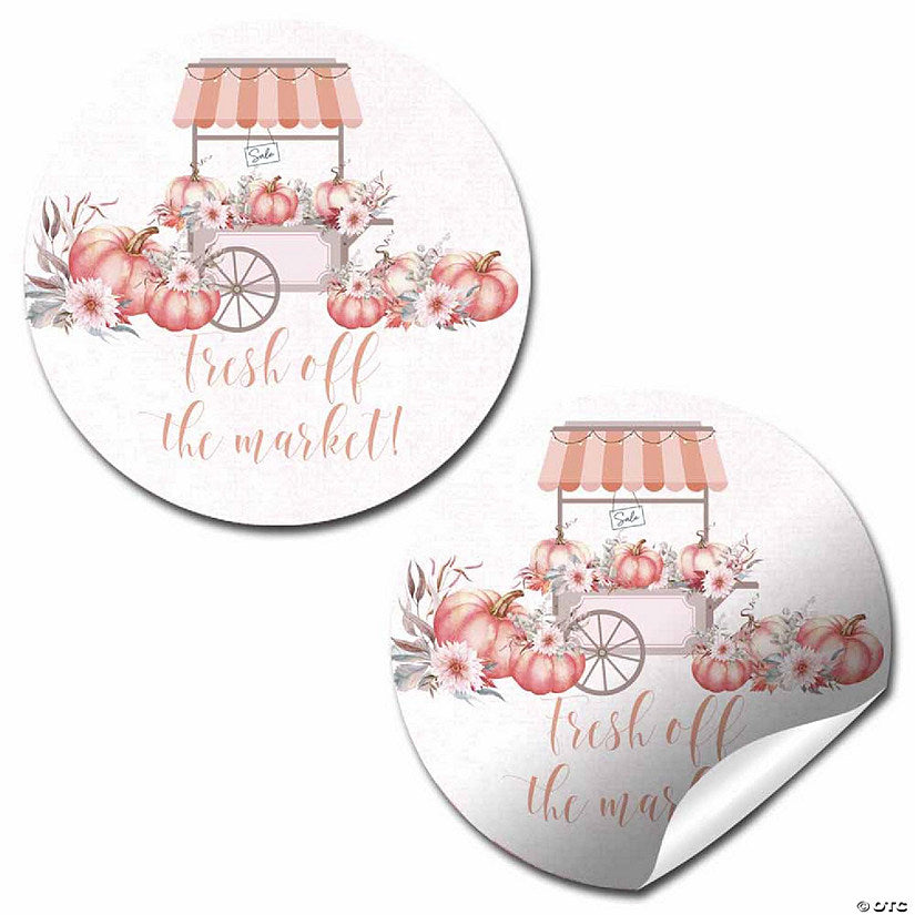 40 Count: Pumpkin Fresh Off the Market Bridal Shower Party Favor Stickers 40ct by AmandaCreation | USA Decoration®