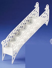 Wedding Heart Stairway - 6 Steps - White - 12"