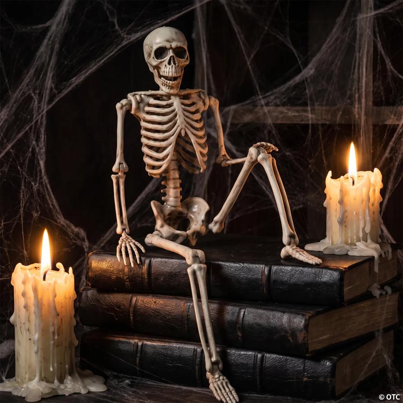 14" Posable Plastic Skeleton Halloween Decoration - 1 Pc.