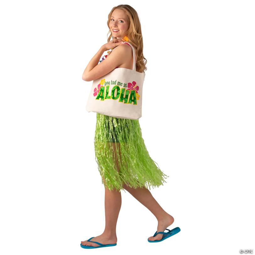 14" x 13" Medium Luau Summer Fun Canvas Tote Bags - 6 Pc.