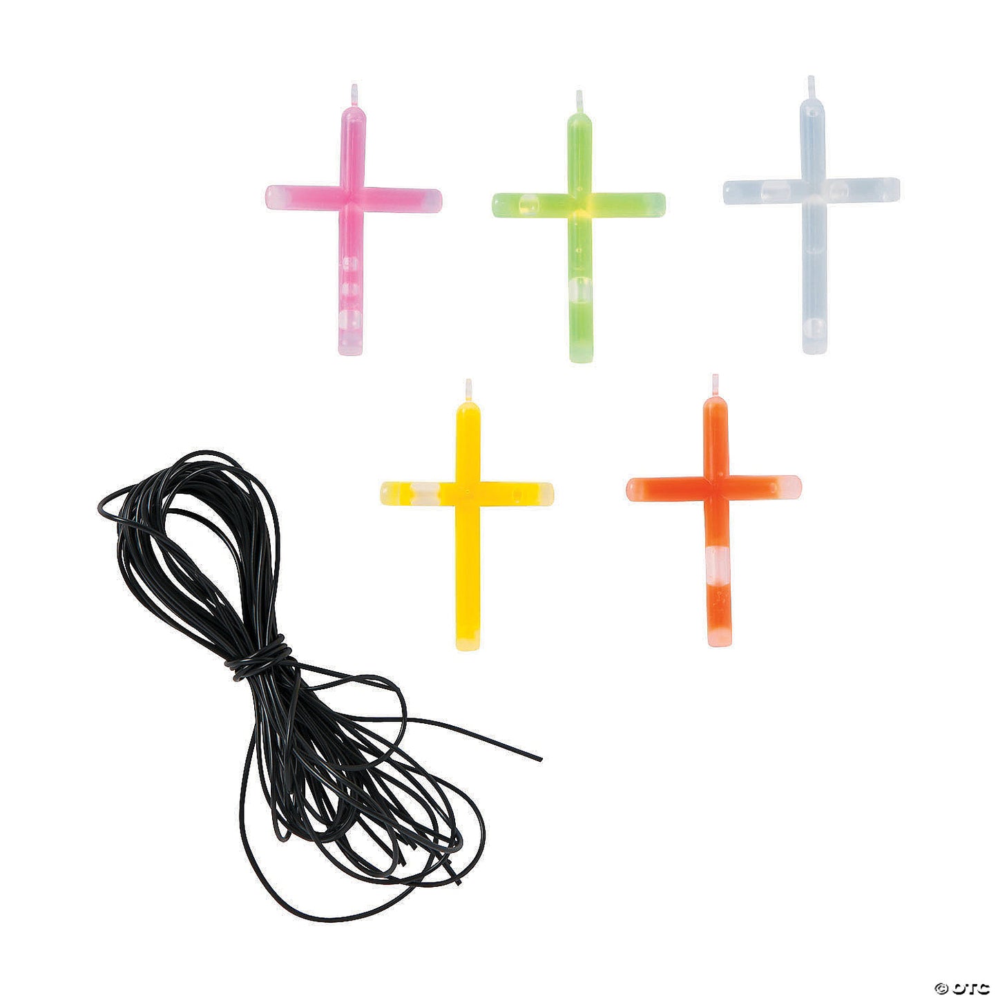 15" Bulk 50 Pc. Necklaces with 2" Cross Glow Stick Charm | USA Decoration®