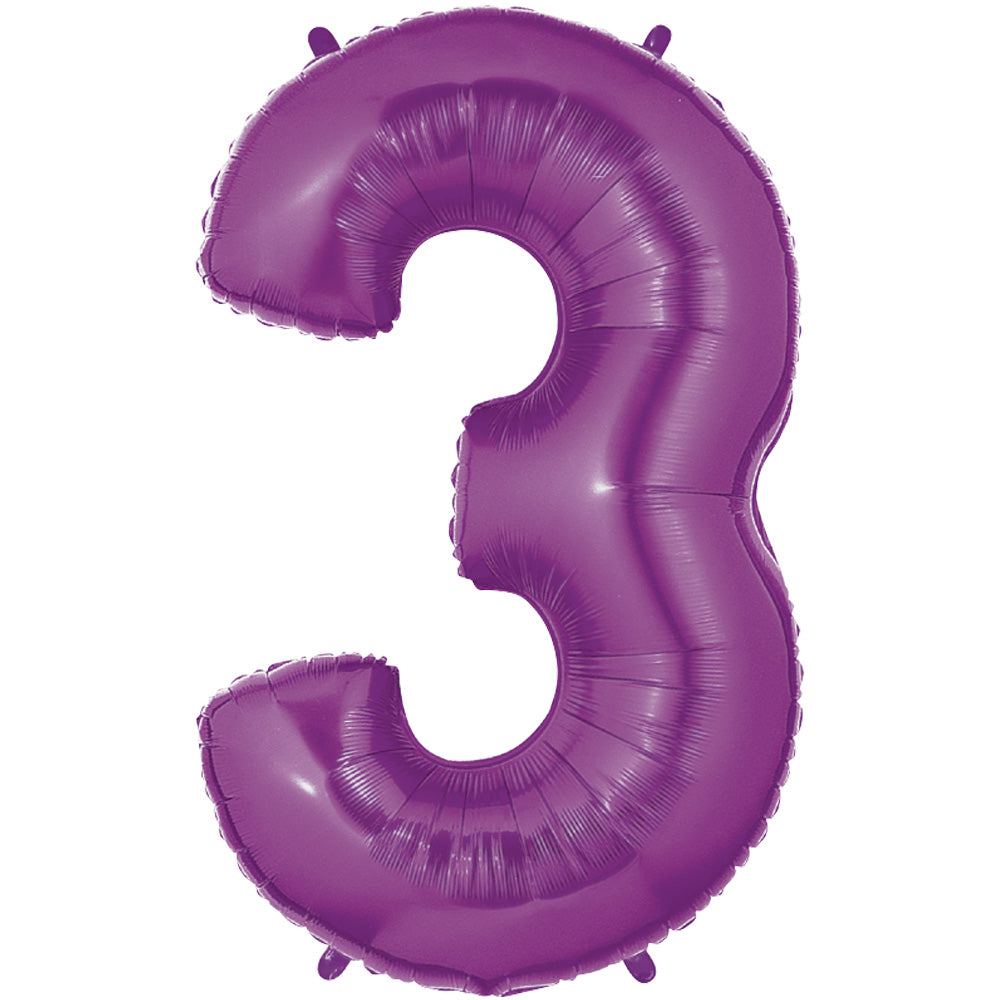 40 inch NUMBER 3 - PURPLE MEGALOON | USA Decoration®