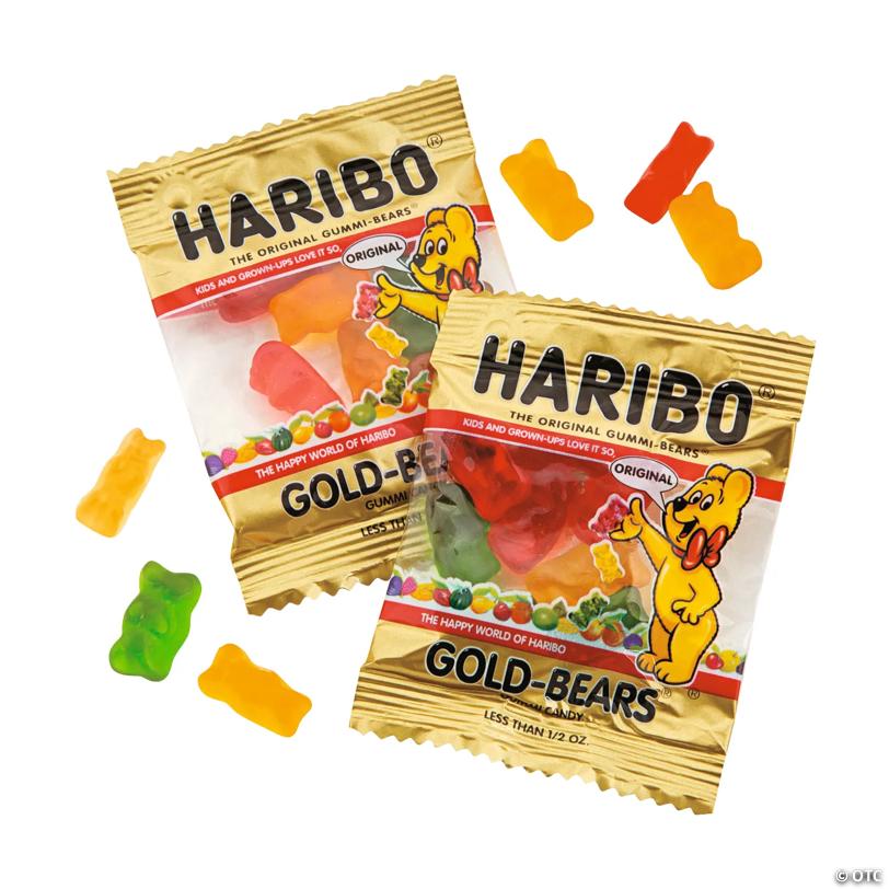 15 oz. Haribo Classic Gold Fruit Gummi-Bears Mini Packs - 37 Pc.