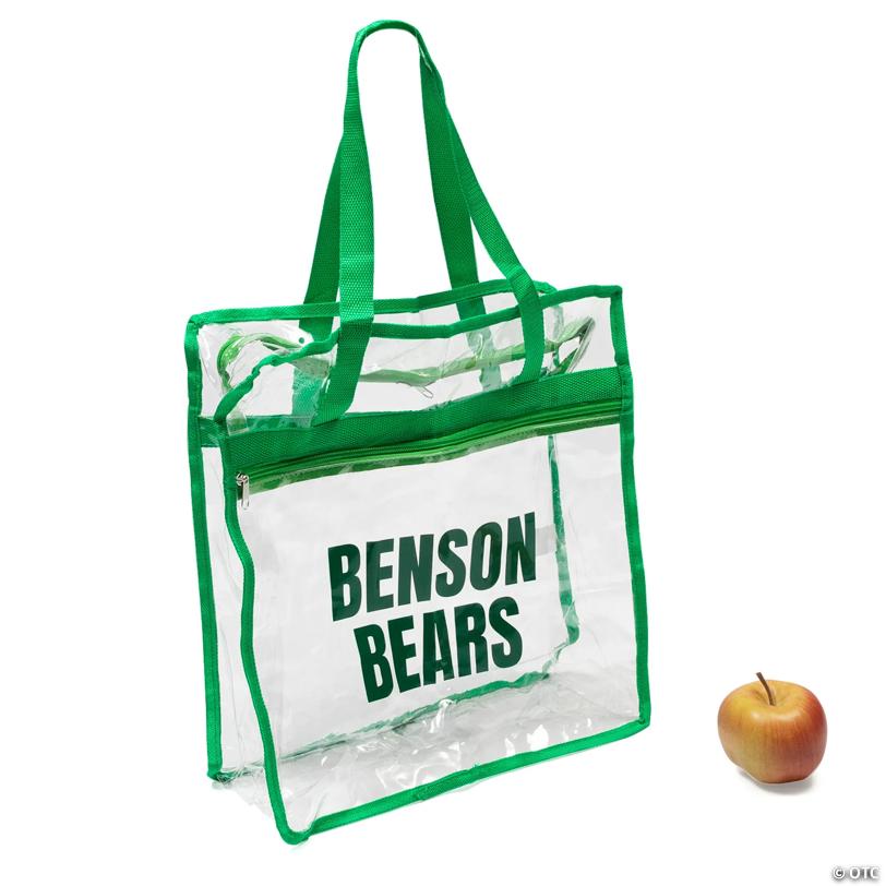 15" x 16" Personalized Large Clear Stadium Tote Bags with Trim
