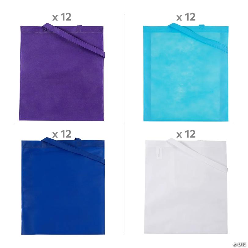 15" x 17" Bulk 48 Pc. Cool Large Nonwoven Tote Bag Kit Assortment