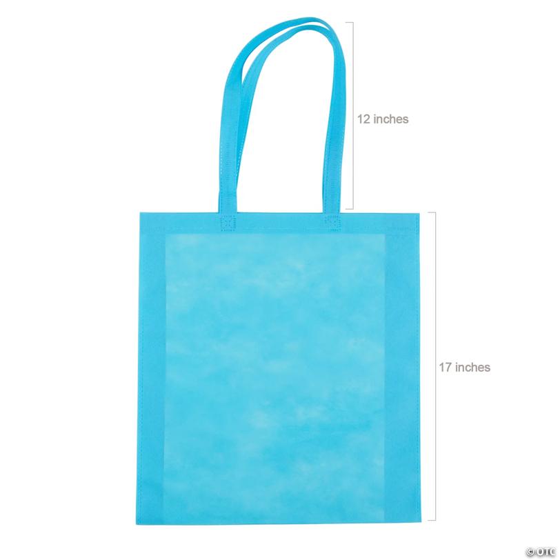 15" x 17" Bulk 48 Pc. Large Nonwoven Light Blue Tote Bags