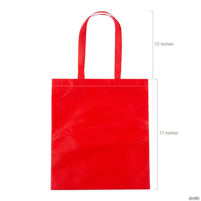 15" x 17" Bulk 48 Pc. Large Red Nonwoven Tote Bags