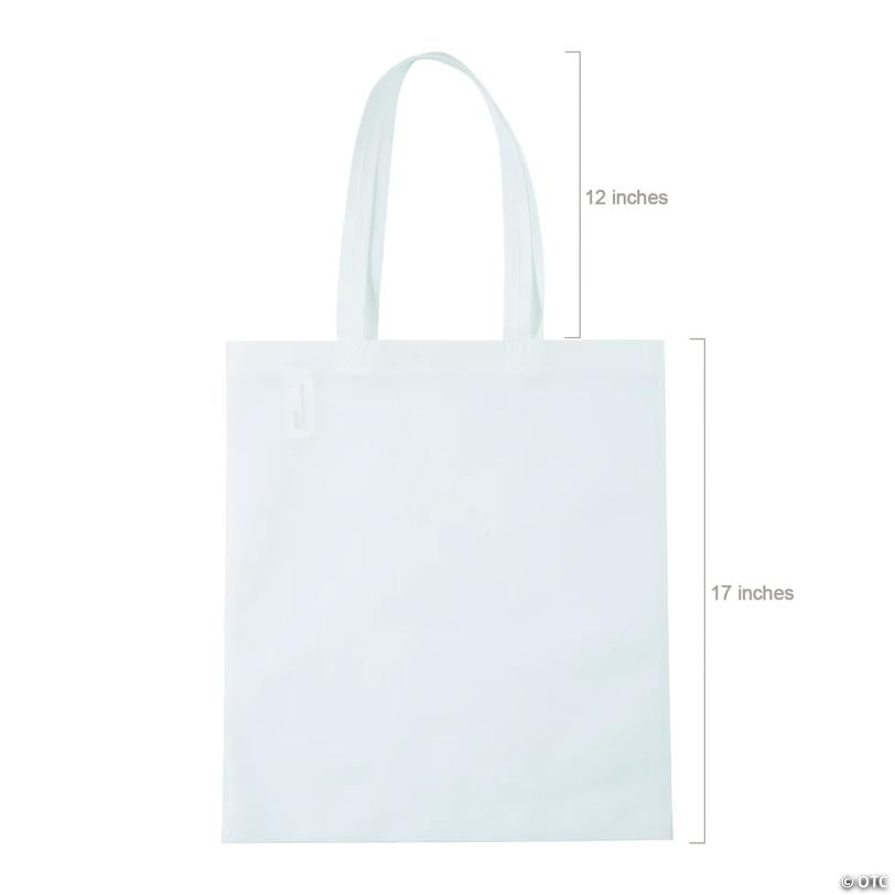 15" x 17" Bulk 48 Pc. Large White Nonwoven Tote Bags