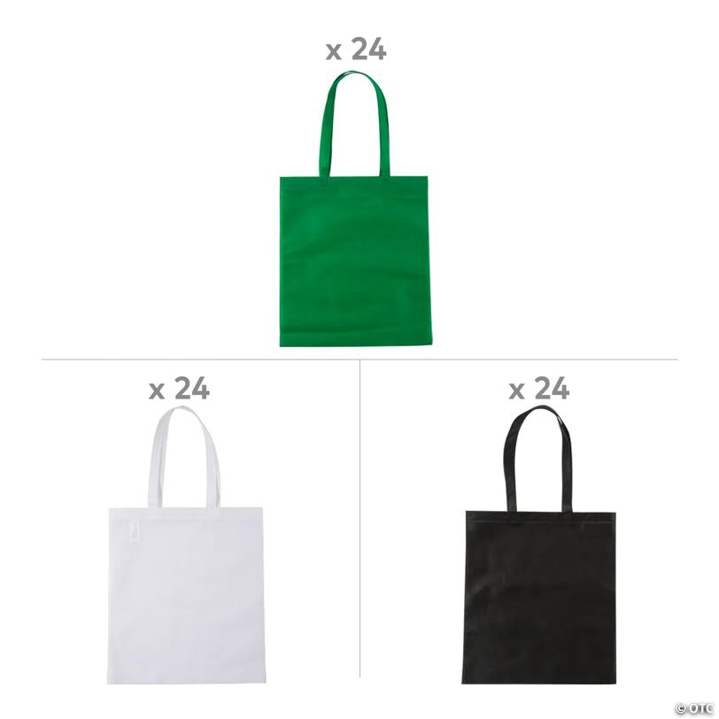 15" x 17" Bulk 72 Pc. Green Spirit Large Nonwoven Tote Bag Kit Assortment