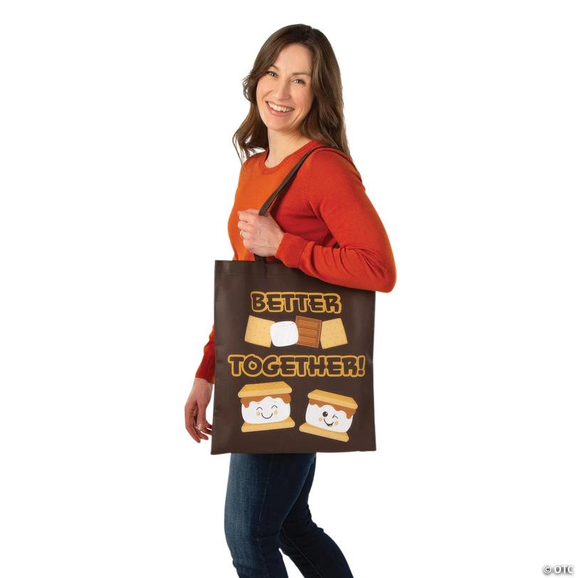 15" x 17" Large S'more Squad Nonwoven Tote Bags - 12 Pc.