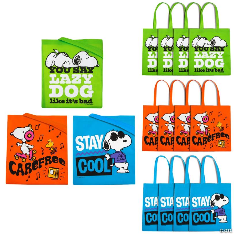 15" x 17" Medium Peanuts Nonwoven Snoopy Tote Bags - 12 Pc.