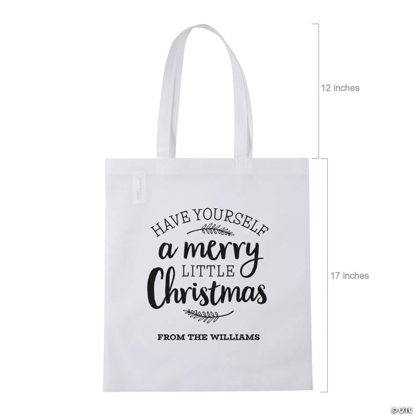 15" x 17" Personalized Large Winter Print Tote Bags - 48 Pc.