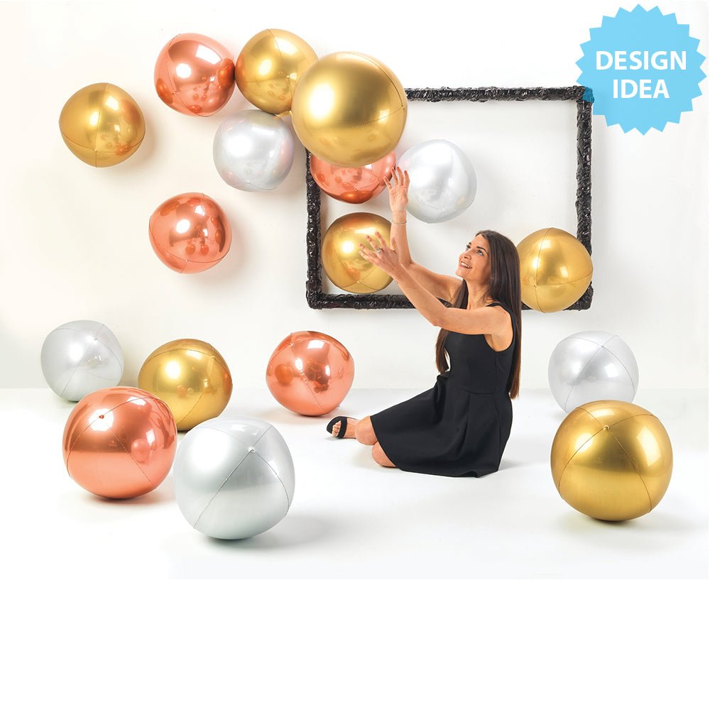 Foil Balloon Rose Gold Globe 16 Inch