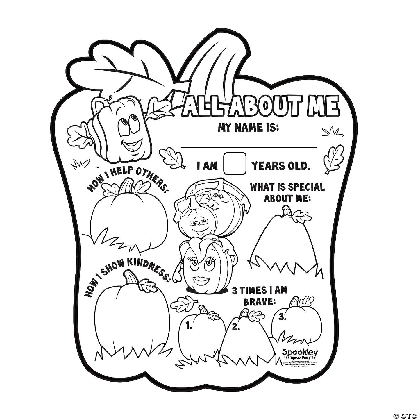 16" x 19" Spookley the Square Pumpkin™ All About Me Posters - 30 Pc. | USA Decoration®