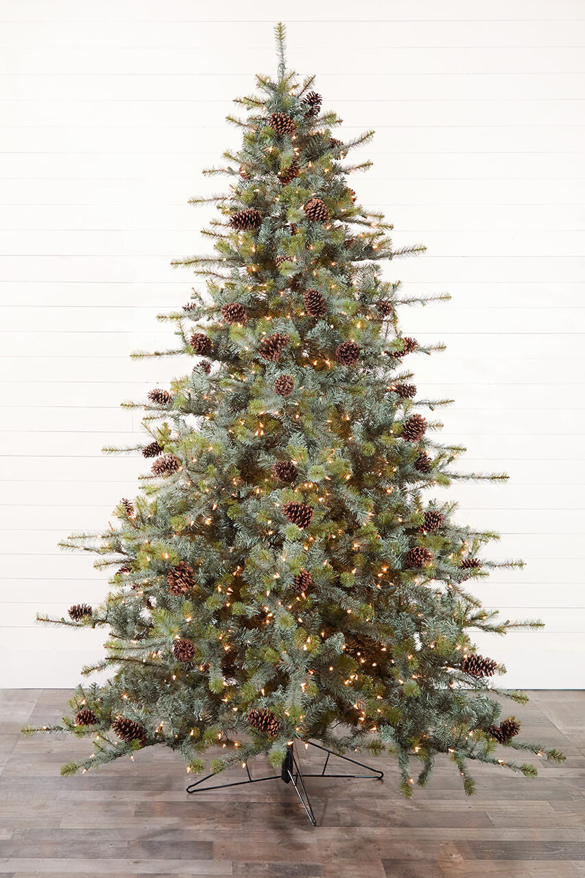 9' Mammoth Pine Christmas Tree with 1,300 Lights Large Pre-Lit Holiday Tree with Brilliant Illumination