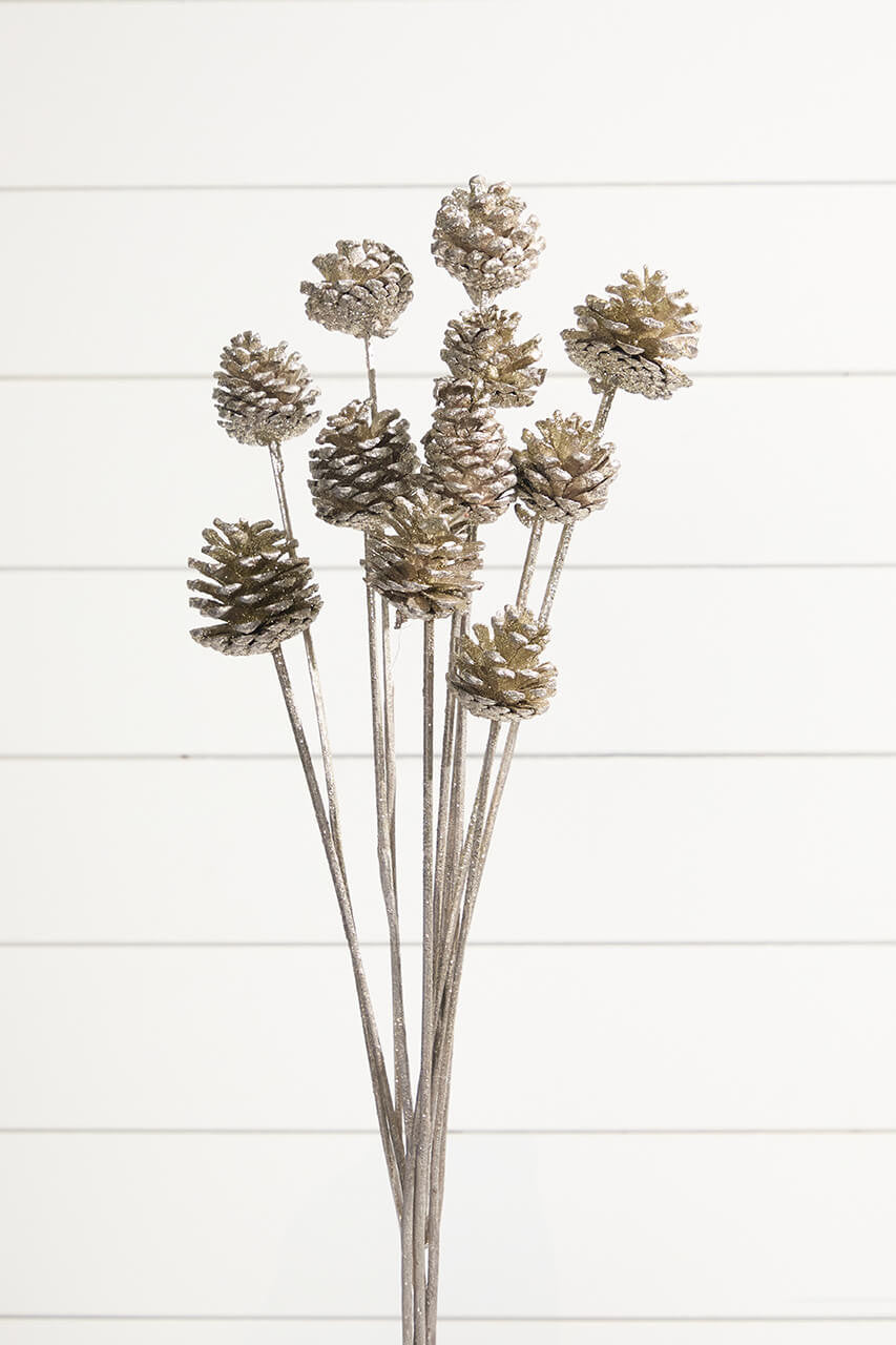 21” Euro Cone Pick in Champagne for Holiday Decor