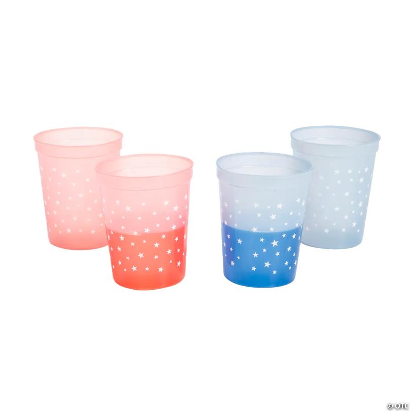 16 oz. Patriotic Color-Changing Reusable Plastic Tumblers - 12 Ct.