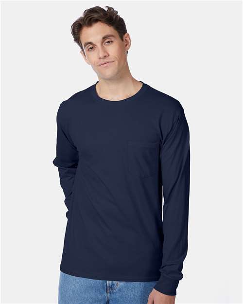 Authentic Long Sleeve Pocket T-Shirt | USA Decoration