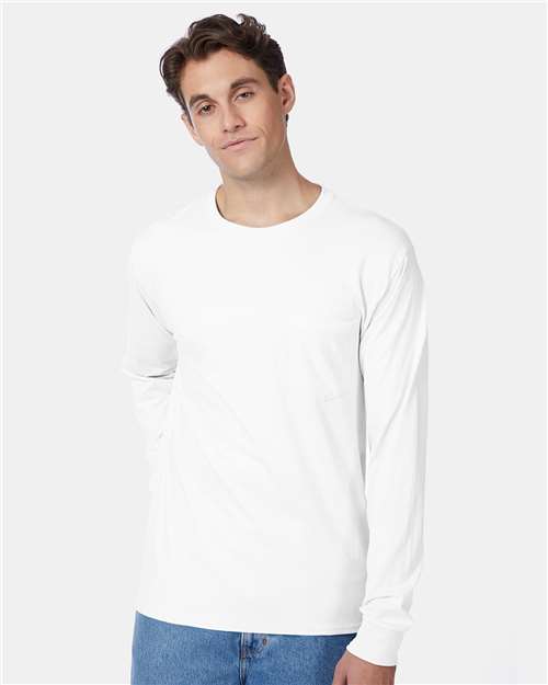 Authentic Long Sleeve Pocket T-Shirt | USA Decoration