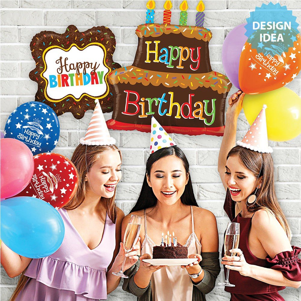 Foil Balloon Chocolate Sprinkles Birthday