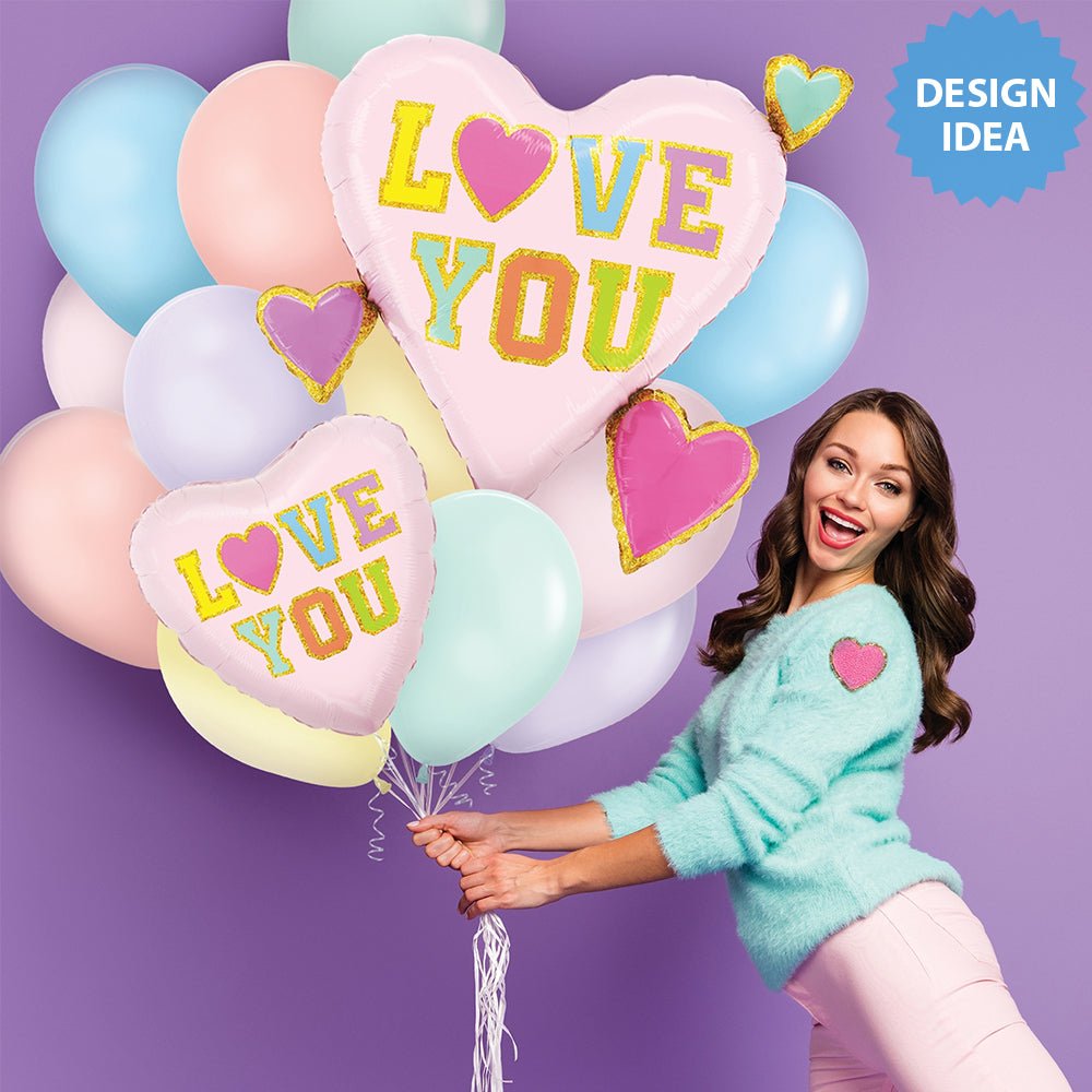 Heart Foil Balloon 18 Inch Love Patch