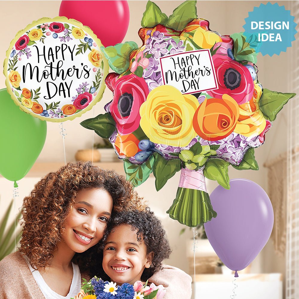 Mother's Day Foil Balloon Floral Wreath 18 Inch