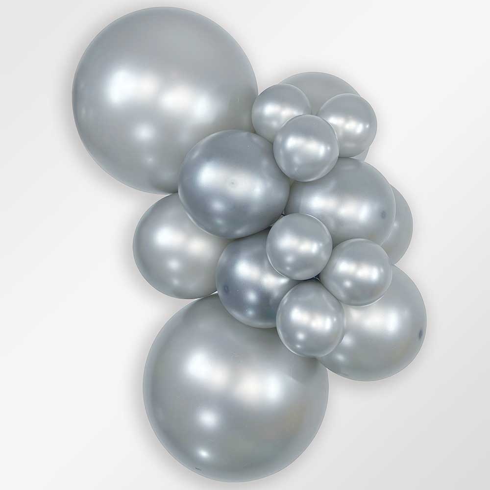 18 Inch Metallic Silver Latex Balloons