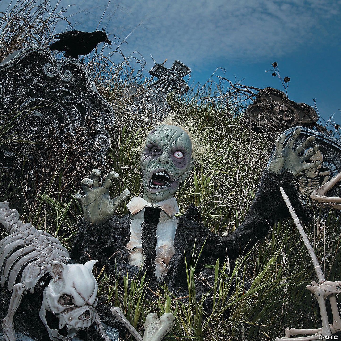 18" x 55" Groundbreaker Zombie with Lights Sound Halloween Decoration | USA Decoration®