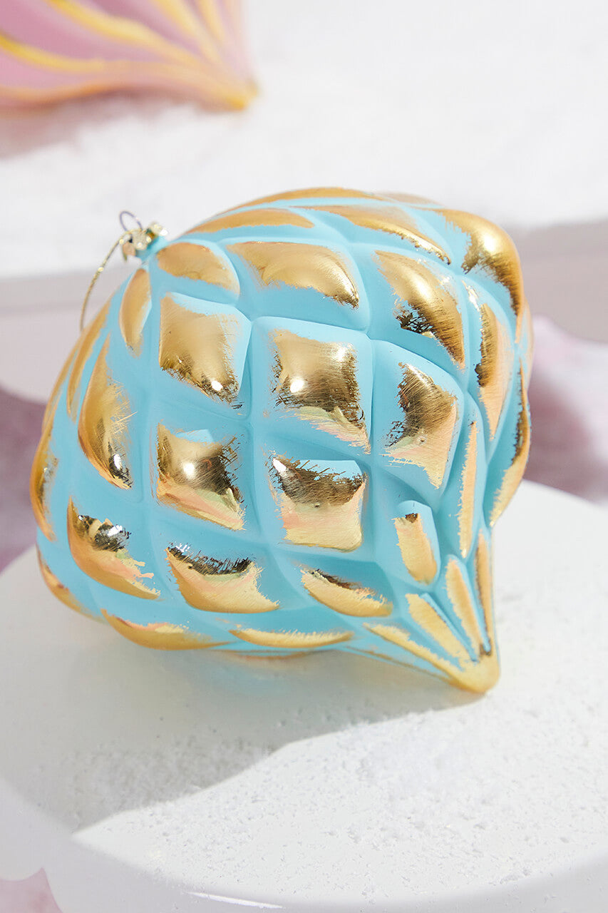 5" Mint Green and Gold Onion Ornament Elegant Glass Christmas Tree Decoration