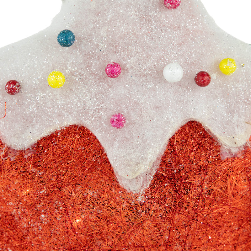 18" Lighted Red and White Candy Covered Sisal Star Christmas Window Decoration