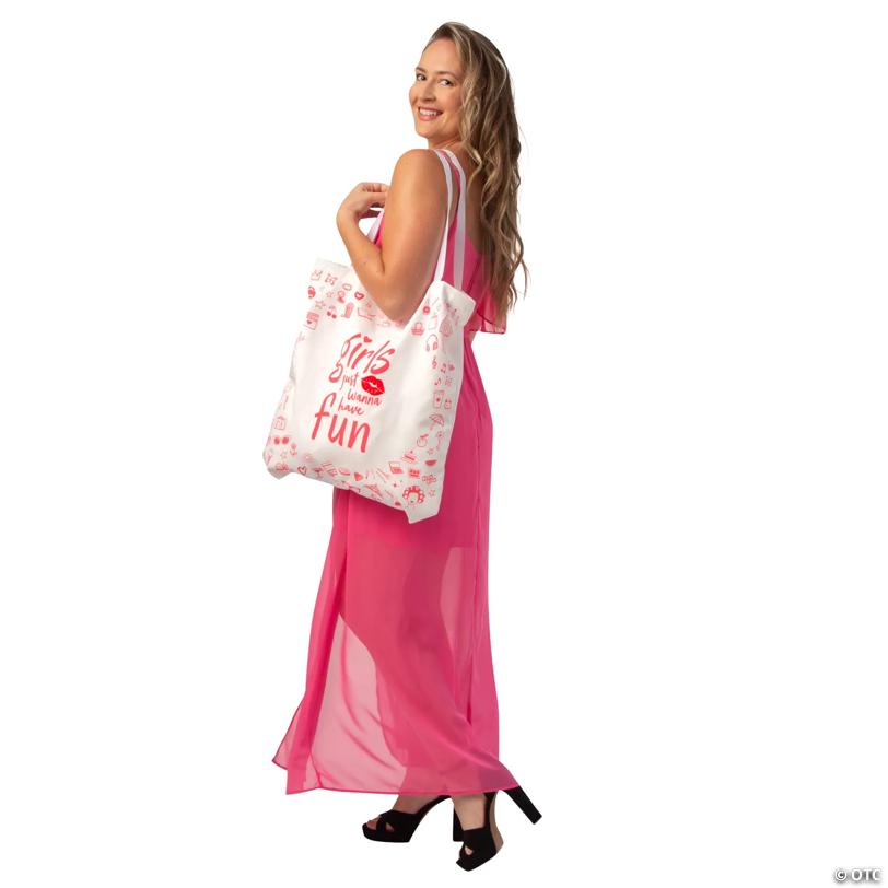 18" x 20" Large Canvas Girls Just Wanna Have Fun Tote Bag