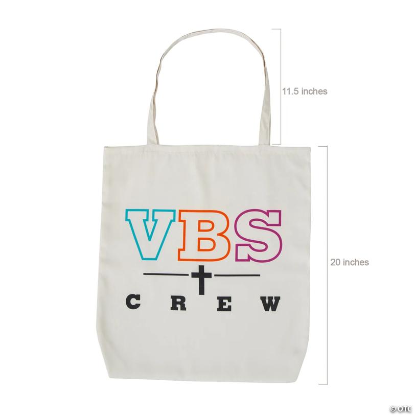 18" x 20" Large Tan VBS Crew Cross Nonwoven Tote Bag