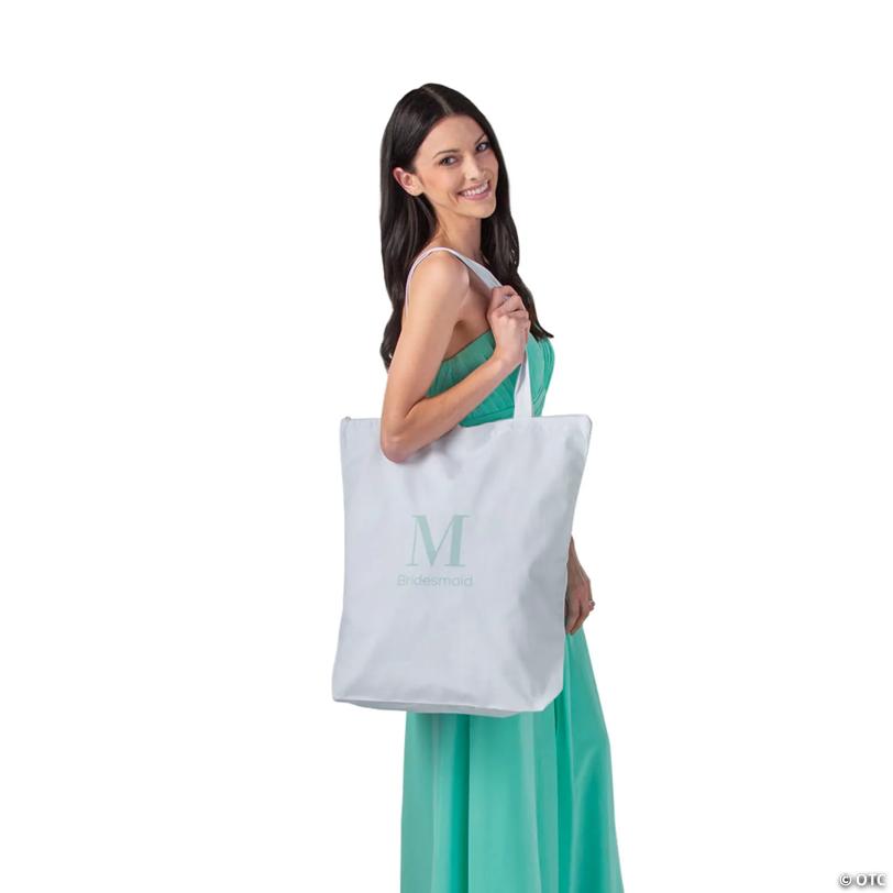 18" x 20" Personalized Large Monogram Canvas Zipper Tote Bag