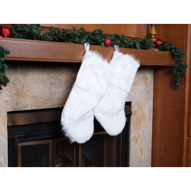 19" Inch Christmas Faux Fur Plush Stockings
