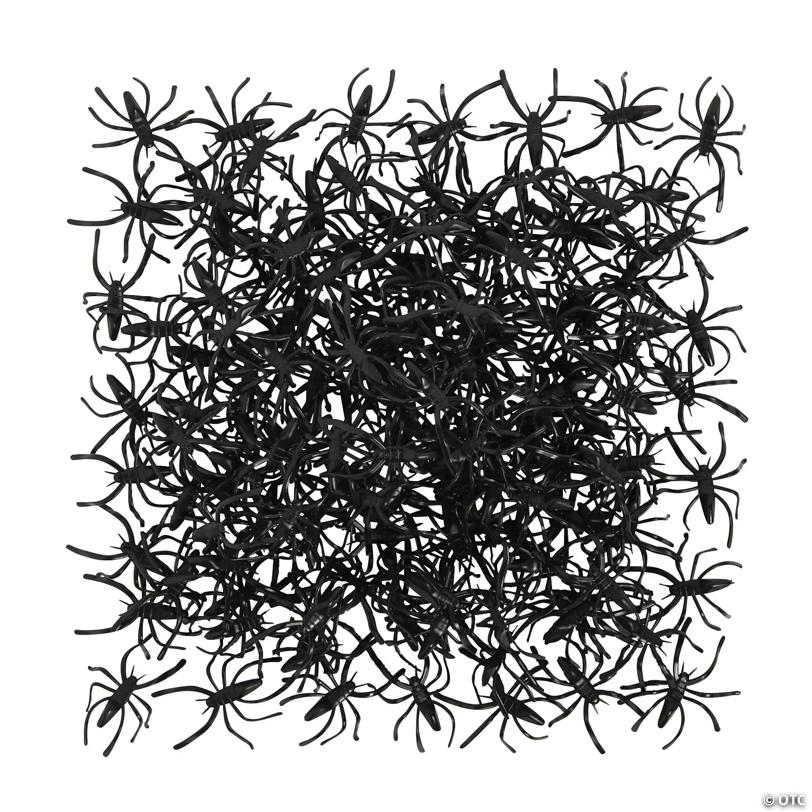 1 1/2" Bulk 144 Pc. Mini Scary Spiders Plastic Halloween Decorations