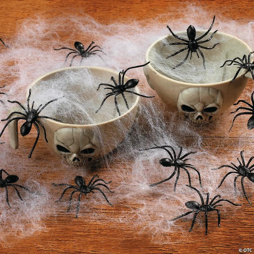 1 1/2" Bulk 144 Pc. Mini Scary Spiders Plastic Halloween Decorations