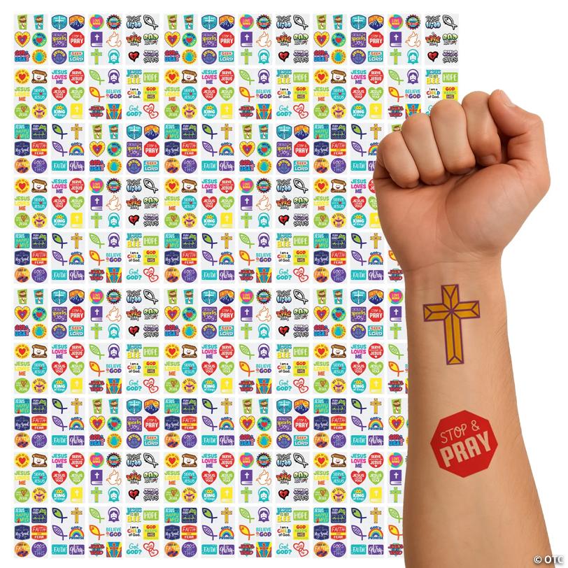 1 1/2" Bulk 360 Pc. Religious Temporary Tattoo Assortment