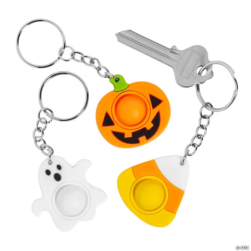 1 1/2" Bulk 48 Pc. Lotsa Pops Pop Fidget Toy Mini Halloween Keychain Assortment