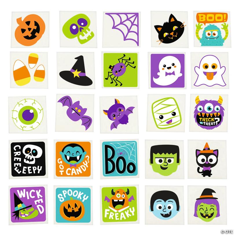 1 1/2" Bulk 504 Pc. Halloween Paper Temporary Tattoo Assortment
