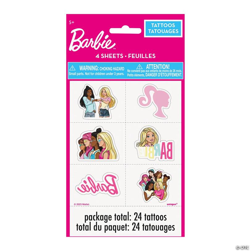 1 1/2" Pink Barbie™ & Friends Temporary Tattoos – 24 Pc.