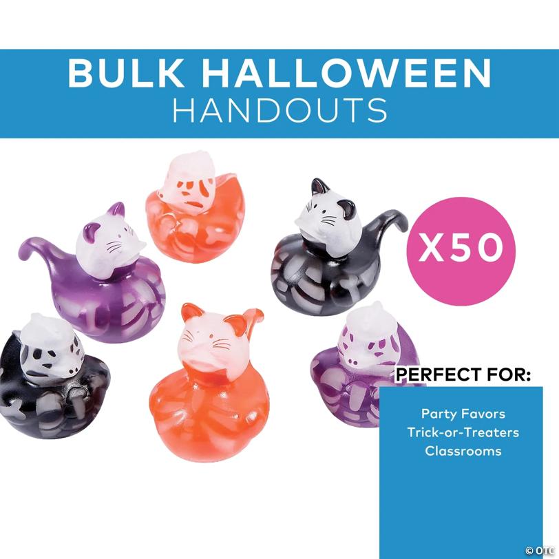 1 1/2" - 2" Bulk 50 Pc. Glow-in-the-Dark Halloween Skeleton Rubber Duck Assortment